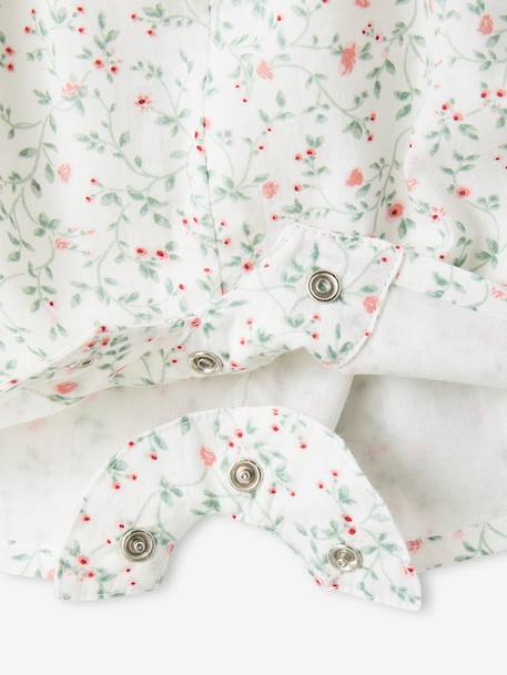 Combinaison short bébé fille fleuri blanc imprimé 3 - vertbaudet enfant 