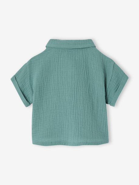 Chemise manches courtes vert émeraude 2 - vertbaudet enfant 