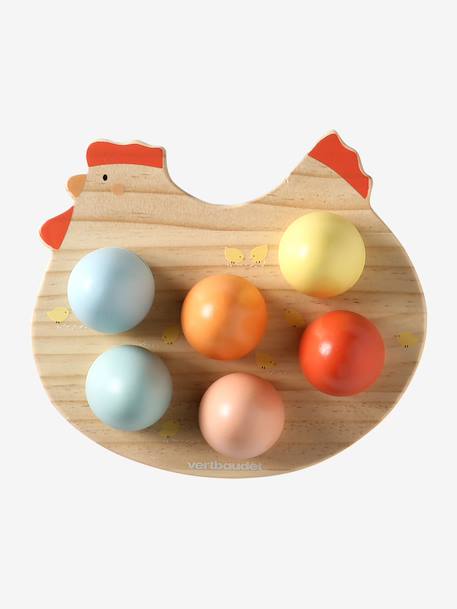 Poule avec ses œufs à formes en bois FSC® bois 6 - vertbaudet enfant 