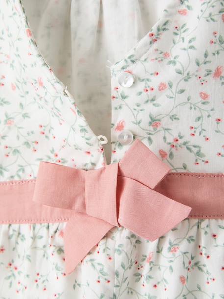 Combinaison short bébé fille fleuri blanc imprimé 4 - vertbaudet enfant 