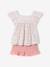 Ensemble short haut gaze de coton blush+vert sauge 1 - vertbaudet enfant 