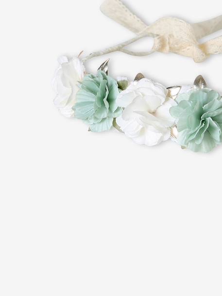 Couronne de fleurs vert sauge vert sauge 3 - vertbaudet enfant 