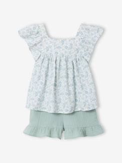 -Ensemble short haut gaze de coton