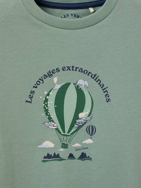 T-shirt enfant collection jules verne - coton biologique Amande+Ecru 2 - vertbaudet enfant 
