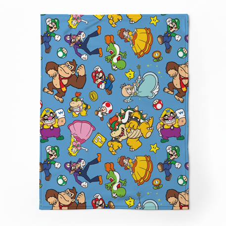 Plaid mario et ses amis polyester Bleu 1 - vertbaudet enfant 