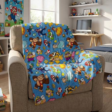Plaid mario et ses amis polyester Bleu 2 - vertbaudet enfant 