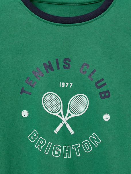 T-shirt imprimé garçon - coton biologique Ecru+Menthe 7 - vertbaudet enfant 