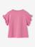 Tee-shirt fille motif romantique manches courtes à volant écru+marine+rose+vert sauge 9 - vertbaudet enfant 