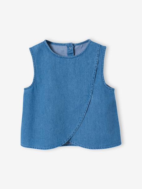 Ensemble pantacourt top denim léger bleu moyen 2 - vertbaudet enfant 