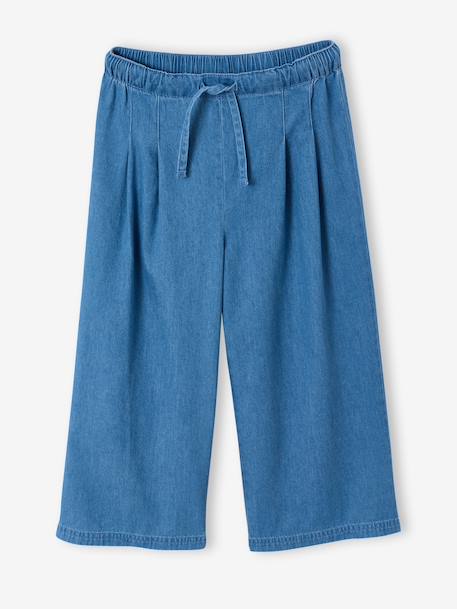 Ensemble pantacourt top denim léger bleu moyen 3 - vertbaudet enfant 