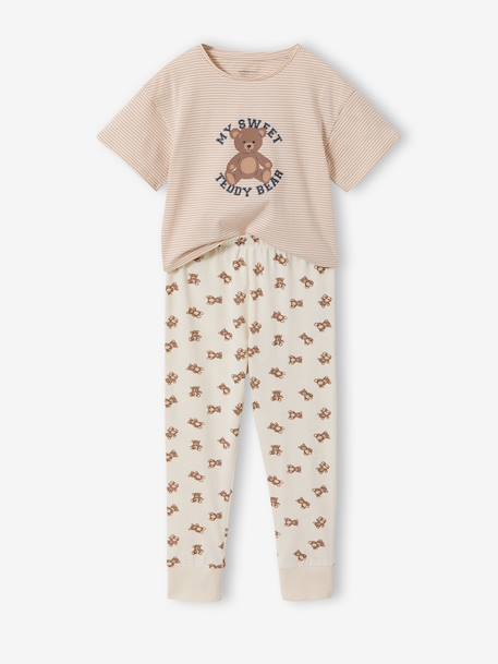 Lot 2 pyjamas ours court et long écru 3 - vertbaudet enfant 