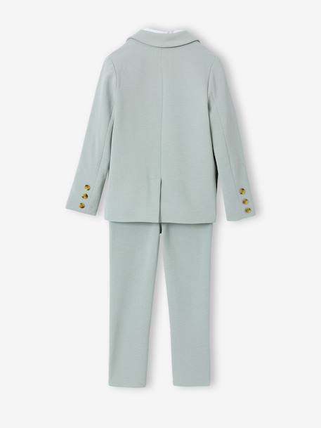 Ensemble céremonie chemise col Mao, veste et pantalon garçon beige+bleu ciel+vert d'eau 24 - vertbaudet enfant 