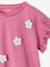 Tee-shirt fille motif romantique manches courtes à volant écru+marine+rose+vert sauge 10 - vertbaudet enfant 