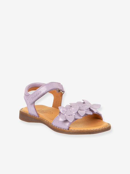 Sandales en cuir pour fille LORE FLOWERS froddo bleu foncé+lavande+rose doré+tomette 6 - vertbaudet enfant 