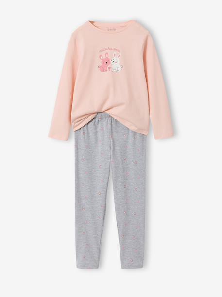 Lot 2 pyjamas lapin court et long gris chiné 3 - vertbaudet enfant 