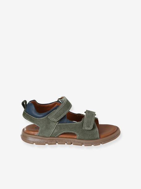 Sandales garçon textile scratchs kaki 2 - vertbaudet enfant 