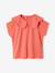 T-shirt fille col brodé fantaisie corail+écru 1 - vertbaudet enfant 