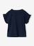 Tee-shirt fille motif romantique manches courtes à volant écru+marine+rose+vert sauge 6 - vertbaudet enfant 