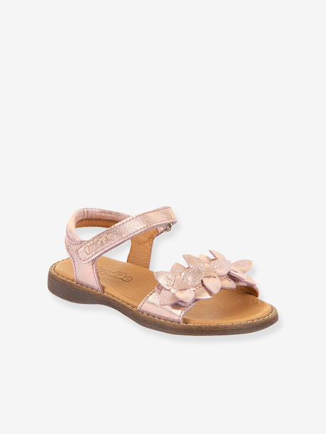 Sandales en cuir pour fille LORE FLOWERS froddo bleu foncé+lavande+rose doré+tomette 11 - vertbaudet enfant 