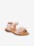 Sandales en cuir pour fille LORE FLOWERS froddo bleu foncé+lavande+rose doré+tomette 11 - vertbaudet enfant 