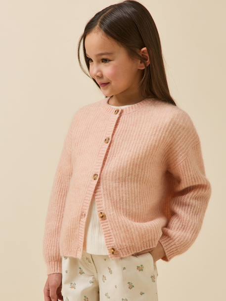 Cardigan fille avec laine et mohair Nude+Tangerine 6 - vertbaudet enfant 