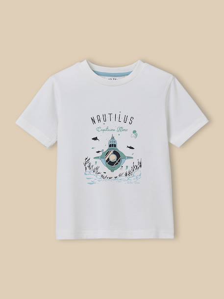 T-shirt enfant collection jules verne - coton biologique Blanc 1 - vertbaudet enfant 