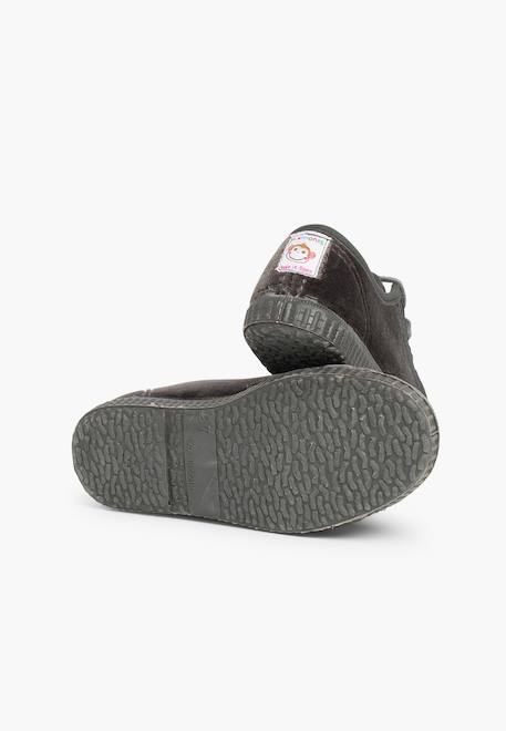 Baskets enfants en velours avec lacets Bleu marine+Bordeaux+Gris+Kaki+Marron+Noir+Rose+Vert 15 - vertbaudet enfant 