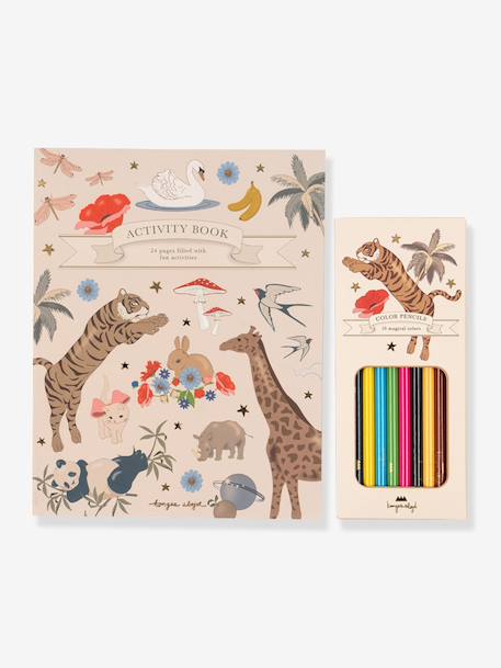 Livre de coloriage et crayons KONGES SLOJD écru 1 - vertbaudet enfant 