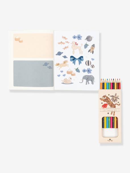 Livre de coloriage et crayons KONGES SLOJD écru 3 - vertbaudet enfant 
