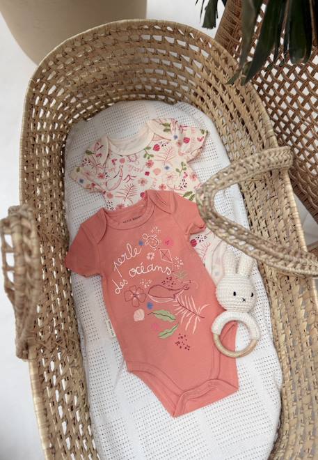 Lot de 2 bodies bébé manches courtes santa giulia Ecru 1 - vertbaudet enfant 