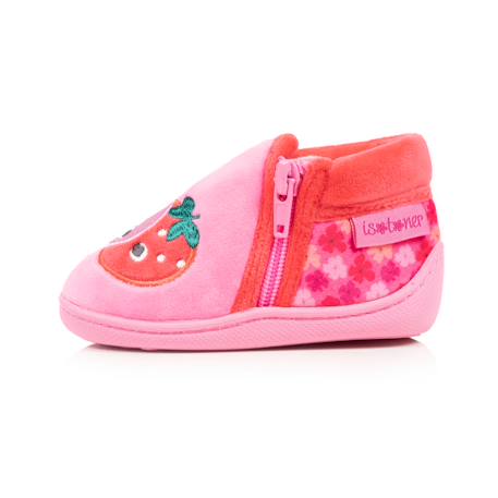 Chaussons bottillons velours maintien renforcé, fermeture zip, simple à enfiler Rose 3 - vertbaudet enfant 