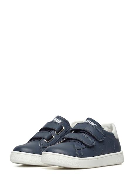 Baskets en cuir hasselt 2 vl. Blanc-bleu+Blanc-bleu-+Céleste+Marine+Marine- 25 - vertbaudet enfant 