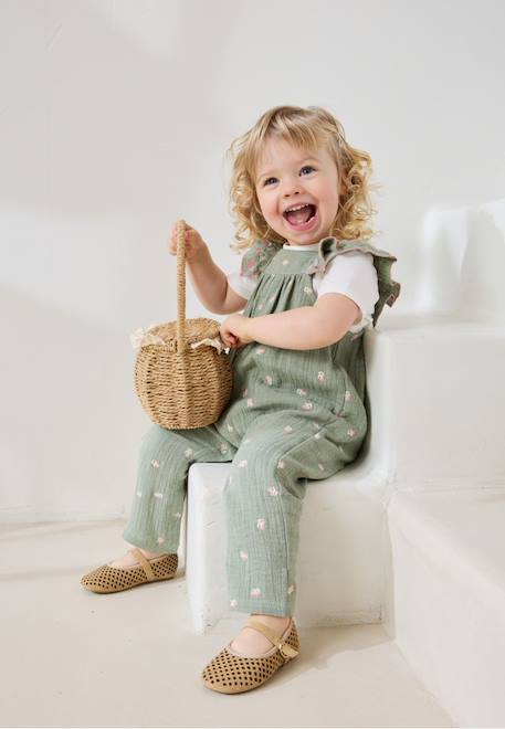 Bébé-Ensemble salopette bébé en gaze de coton et t-shirt anaelle