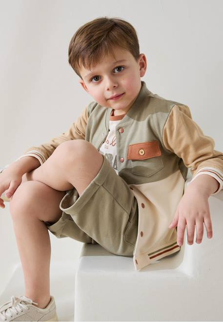 Veste teddy enfant kansas city Kaki 1 - vertbaudet enfant 