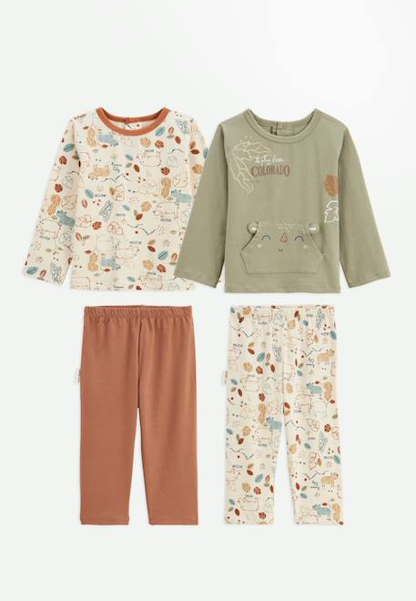 Lot de 2 pyjamas enfant 2 pièces kansas city Kaki 1 - vertbaudet enfant 