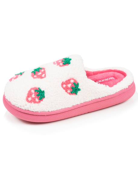 Chaussons mules sherpa fraise, semelle bloup xtra confort, amorti souple Ivoire 6 - vertbaudet enfant 