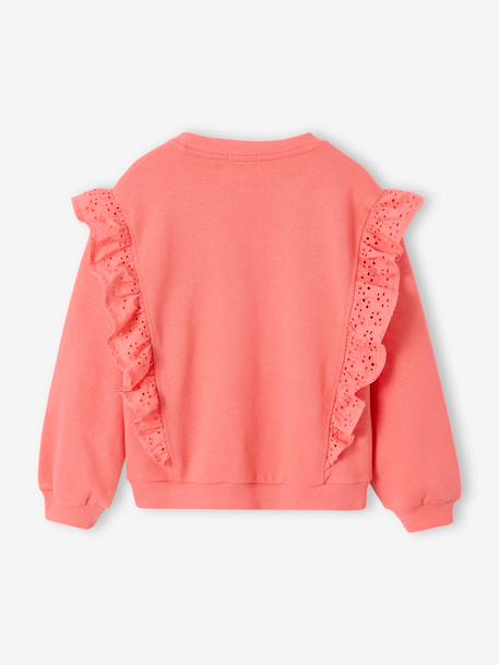 Sweat volant fantaisie corail 2 - vertbaudet enfant 