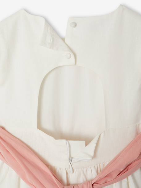 Robe fête patineuse nœud blanc+vert sauge 7 - vertbaudet enfant 