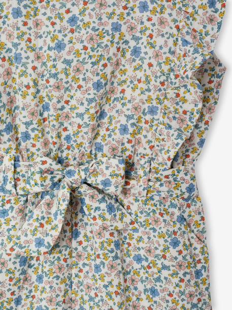 Combishort fille gaze de coton à volants écru+vert sauge 3 - vertbaudet enfant 