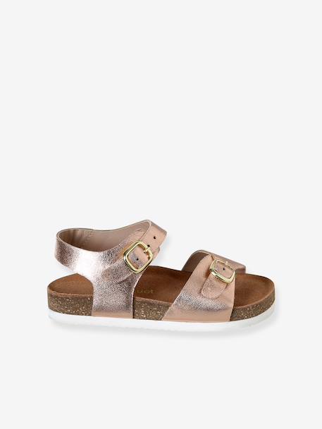 Sandales cuir boucles or+rose pâle 7 - vertbaudet enfant 