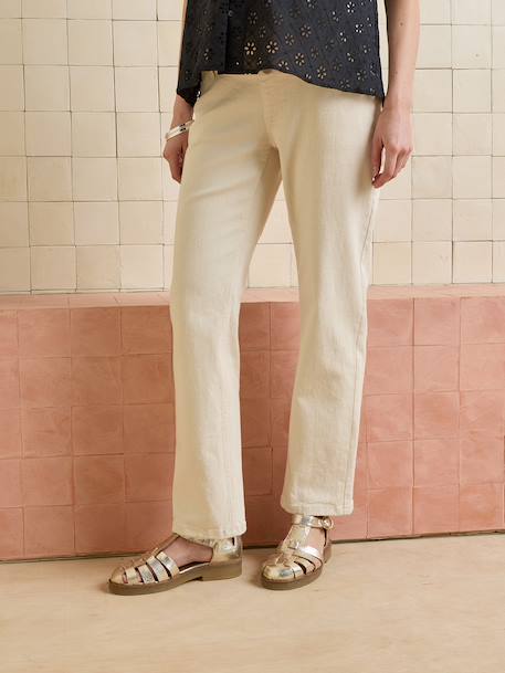 Jean de grossesse droit bandeau sans couture denim brut+denim gris+écru+stone 12 - vertbaudet enfant 