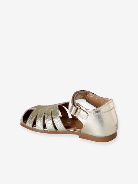 Ballerines fille cuir ouverte or 3 - vertbaudet enfant 