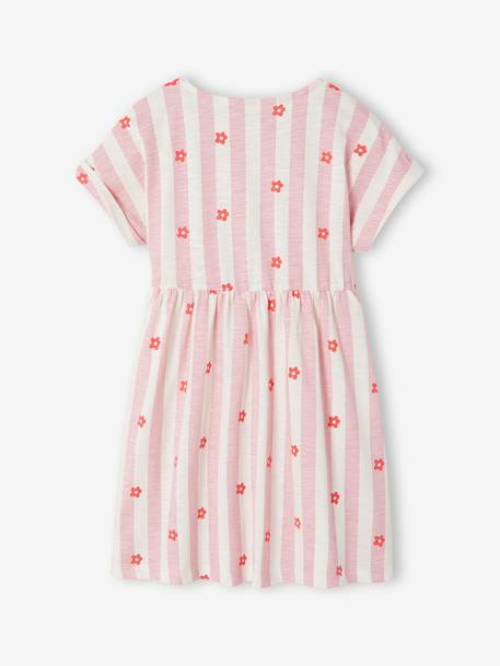 Robe fille jersey confortable rayé bleu+rayé rose 5 - vertbaudet enfant 