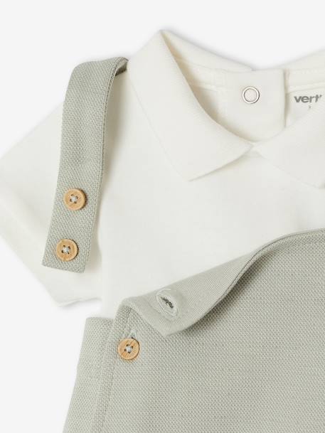 Ensemble 2 pièces barboteuse body bébé vert sauge 5 - vertbaudet enfant 