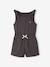 Combinaison short fille bi matière gris ardoise+vieux rose 1 - vertbaudet enfant 