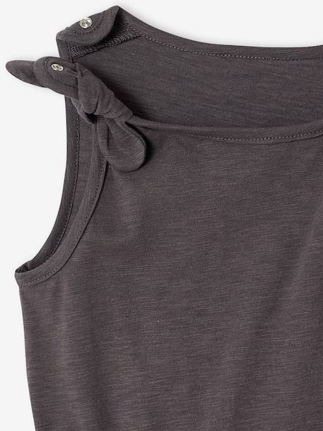 Combinaison short fille bi matière gris ardoise+vieux rose 3 - vertbaudet enfant 