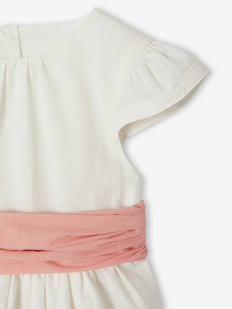 Robe fête patineuse nœud blanc+vert sauge 6 - vertbaudet enfant 