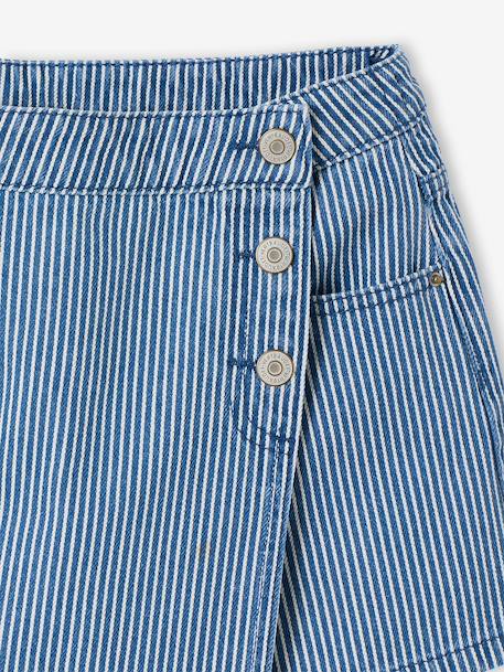 Jupe short fille rayée rayé bleu 3 - vertbaudet enfant 