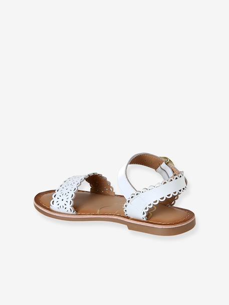Sandales fille cuir boucle blanc 3 - vertbaudet enfant 