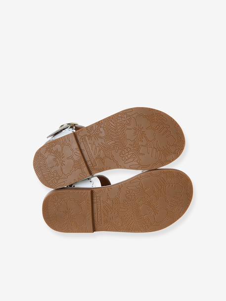 Sandales fille cuir boucle blanc 4 - vertbaudet enfant 
